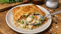 冷凍パイシートで簡単：とろり鶏むねのギリシャ風チキンパイ「コトピタ」