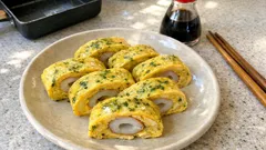 めんつゆで味が一発で決まる：ちくわ入り玉子焼き（青のり香る）レシピ