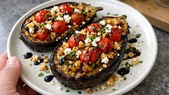 エアフライヤーで簡単、なすのフェタチーズ焼き:追い焼きで香ばしくジューシーに