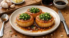 レンジで下ごしらえ→こんがり焼くだけ。大根のガーリックバターステーキ(めんつゆ照り)