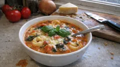 ロースト野菜の甘みが決め手:トマトクリームのトルテリーニスープ