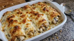 鶏肉ときのこ、チーズを包んで焼く—とろり食事クレープの作り方