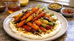 甘酸っぱい香りが広がる：ベビーキャロットのはちみつレモンロースト＆チーズクリーム