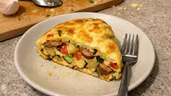 エアフライヤーでふんわりオムレツ:ひっくり返さないのにきれいに焼ける