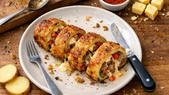 外カリッ中とろ〜り：薄切りじゃがいもで巻くチーズたっぷりロールの作り方