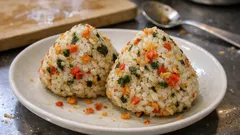 カラムーチョでザクザク!めんつゆ×青のりの簡単おにぎり