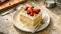 ココナッツ香る“三種のミルク”しみしみケーキ—冷蔵庫でしっとり仕上げ