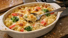 忙しい日の主菜に：カニカマとブロッコリーのとろ旨マカロニグラタン