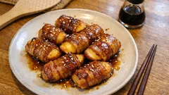 豚バラでリンゴをくるっと巻くだけ—甘じょっぱ照り焼き「肉巻きリンゴ」レシピ