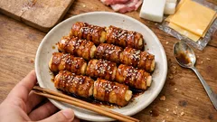 はんぺん×チーズのふわとろ肉巻き:甘辛だれでごはんが進む定番おかず