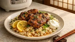 天板ひとつでごちそう：レモン香る豚肩ロースとライスのオーブン焼き