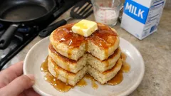 切り餅でここまで変わる:ホットケーキミックスでもっちりホットケーキ