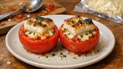 トースターで7分、もち入り焼きトマト:ピザ風チーズがとろける簡単レシピ