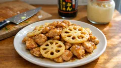 鶏もも×れんこんはポン酢マヨで決まる：フライパンで手早く主菜