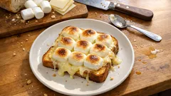 材料3つ、トースターで外カリ中とろ〜り。マシュマロチーズトーストの簡単レシピ