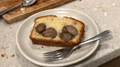 ホットケーキミックスで簡単：甘栗ごろごろ、しっとりパウンドケーキ